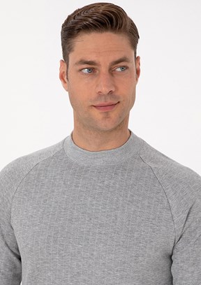 PİERRE CARDİN Gri Erkek Regular Sweatshirt
