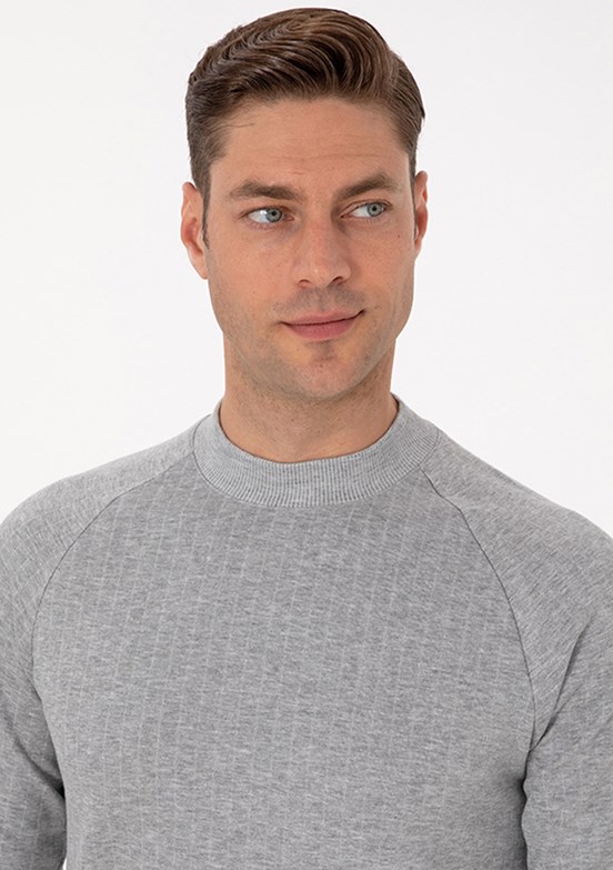PİERRE CARDİN Gri Erkek Regular Sweatshirt