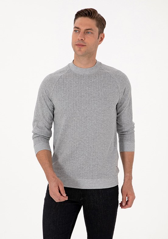 PİERRE CARDİN Gri Erkek Regular Sweatshirt