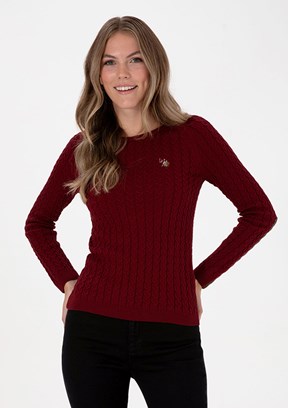 US POLO ASSN Bordo Kadın Slim Kazak