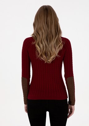 US POLO ASSN Bordo Kadın Slim Kazak
