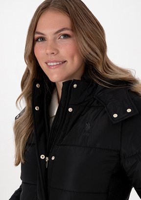 US POLO ASSN Siyah Kadın Basic Kaban