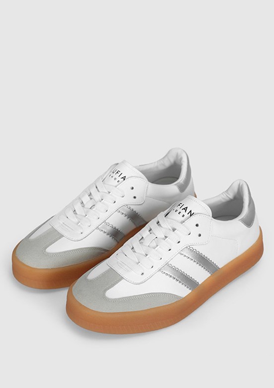 LUFİAN  David Beyaz Erkek Deri Sneaker Ayakkabı