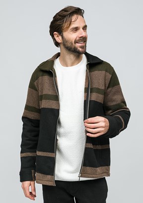 JOHNNY JOE Haki Erkek Fermuarlı Hırka