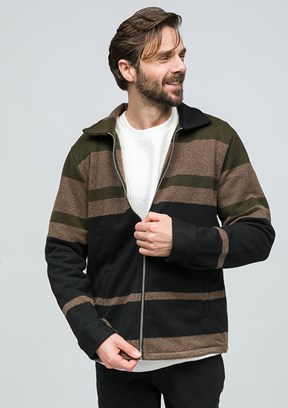 JOHNNY JOE Haki Erkek Fermuarlı Hırka