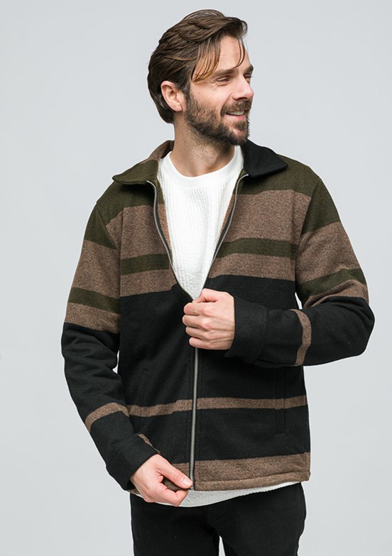 JOHNNY JOE Haki Erkek Fermuarlı Hırka