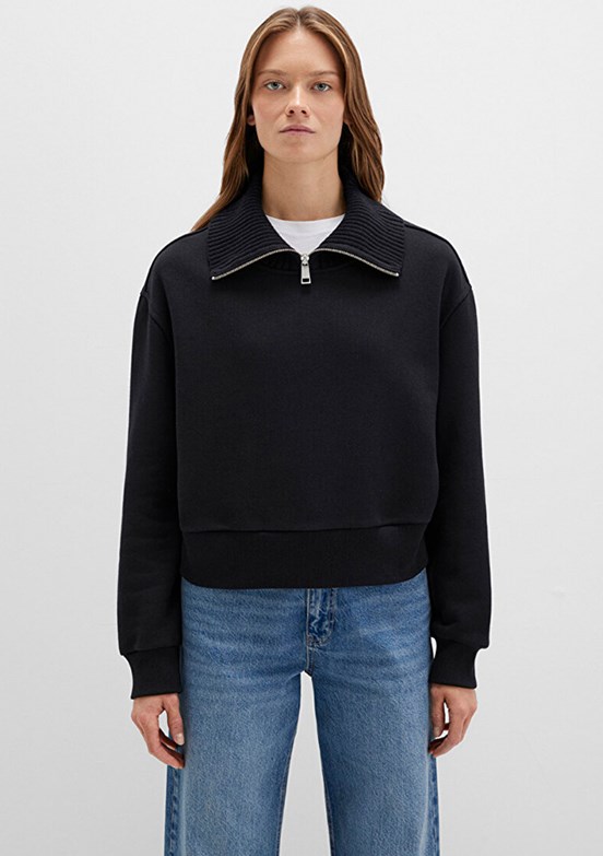 MAVİ Siyah Kadın Fermuarlı Sweatshirt