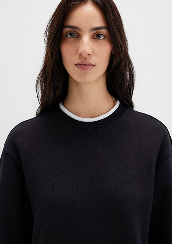 MAVİ Siyah Kadın Bisiklet Yaka Sweatshirt