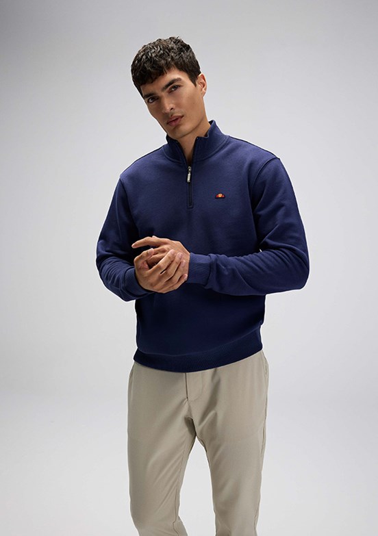 ELLESSE Lacivert Erkek Yarım Fermuarlı Sweatshirt