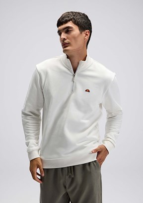 ELLESSE Beyaz Erkek Fermuarlı Sweatshirt