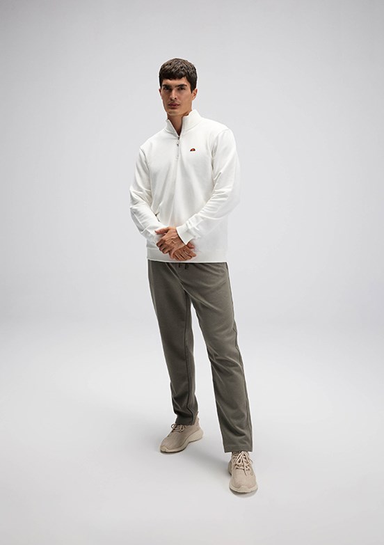 ELLESSE Beyaz Erkek Fermuarlı Sweatshirt