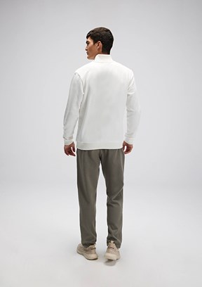 ELLESSE Beyaz Erkek Fermuarlı Sweatshirt