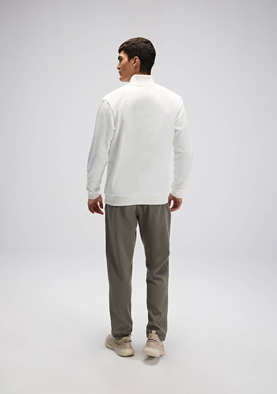 ELLESSE Beyaz Erkek Fermuarlı Sweatshirt