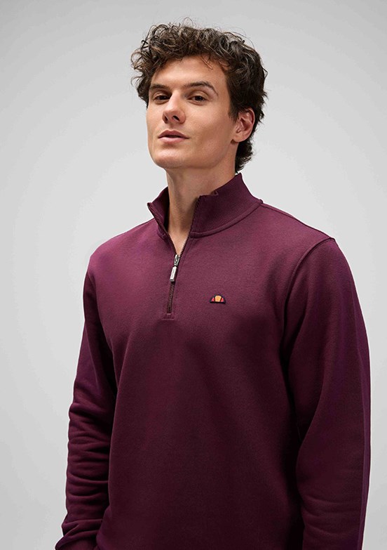 ELLESSE Bordo Erkek Fermuarlı Sweatshirt