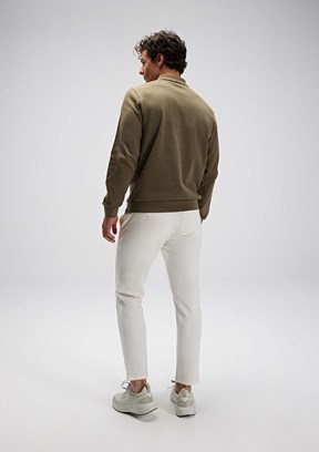 ELLESSE - EM602 Erkek Yeşil Polo Yaka Sweatshirt