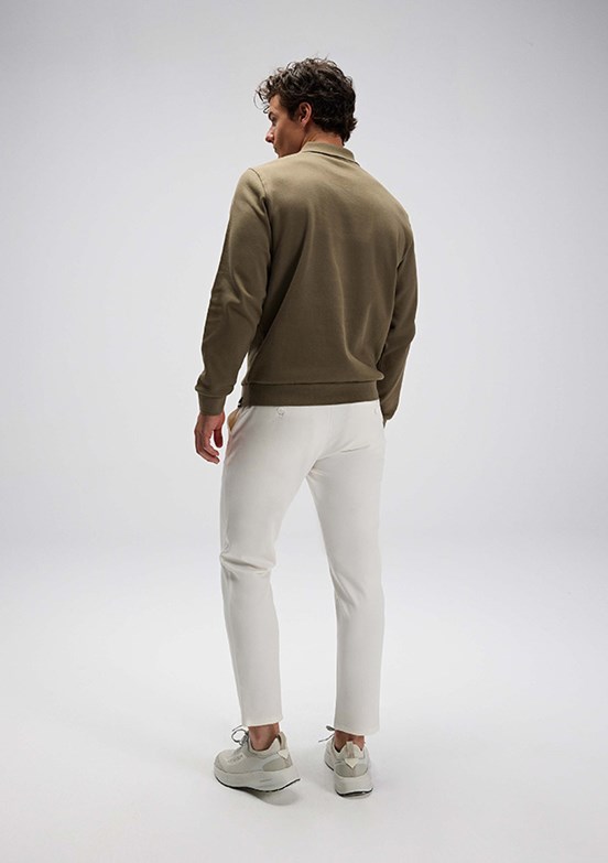 ELLESSE - EM602 Erkek Yeşil Polo Yaka Sweatshirt