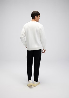 ELLESSE Beyaz Erkek Kapüşonsuz Sweatshirt