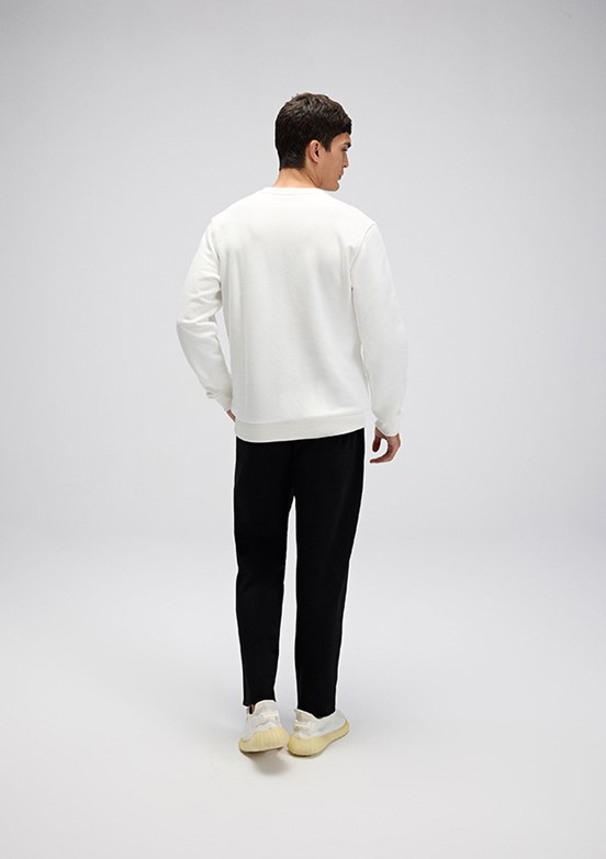 ELLESSE Beyaz Erkek Kapüşonsuz Sweatshirt