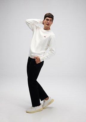ELLESSE Beyaz Erkek Kapüşonsuz Sweatshirt