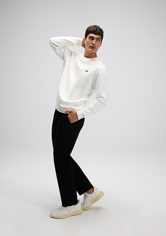 ELLESSE Beyaz Erkek Kapüşonsuz Sweatshirt