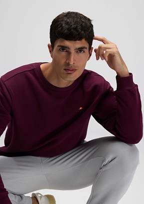 ELLESSE Bordo Erkek Kapüşonsuz Sweatshirt