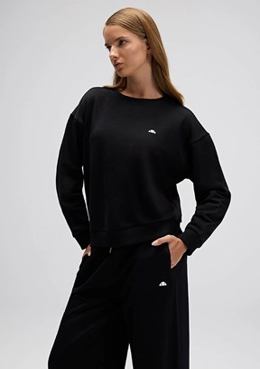 ELLESSE Siyah Kadın Fermuarsız Kapüşonsuz Sweatshirt