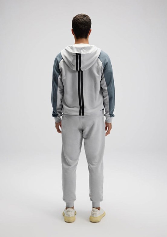 ELLESSE - EM560 Erkek Gri Fermuarlı Kapşonlu Sweatshirt