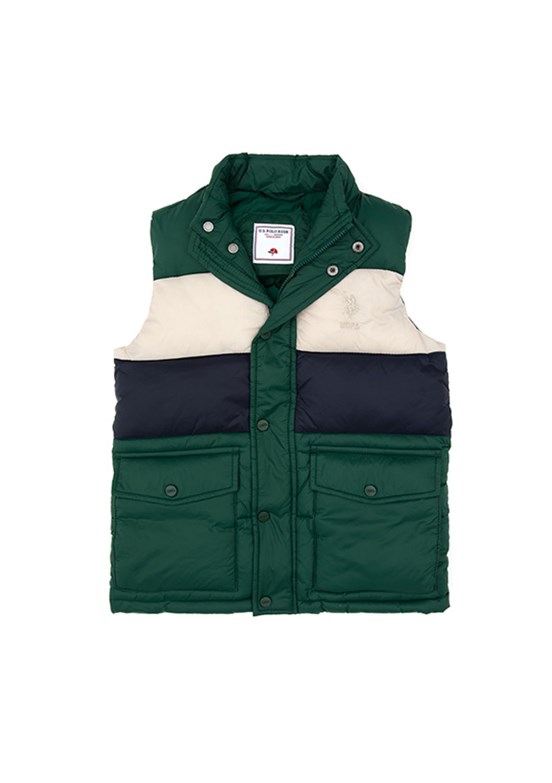 US POLO ASSN Yeşil Erkek Çocuk Basic Yelek