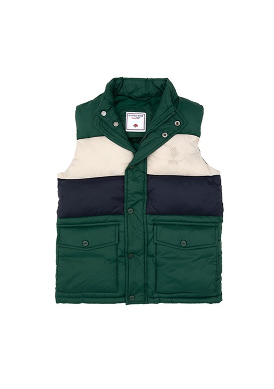 US POLO ASSN Yeşil Erkek Çocuk Basic Yelek
