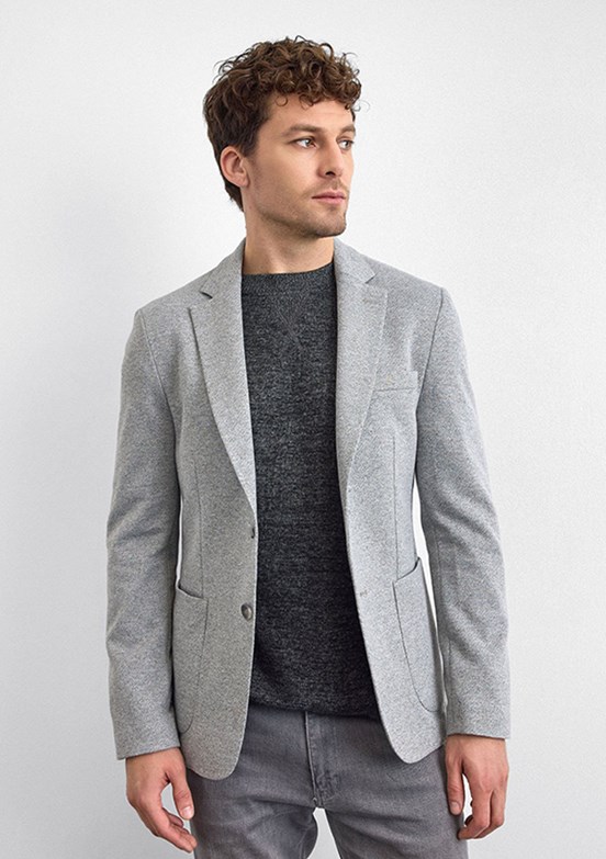 BACKANDBOND Gri Erkek Mono Yaka Ceket