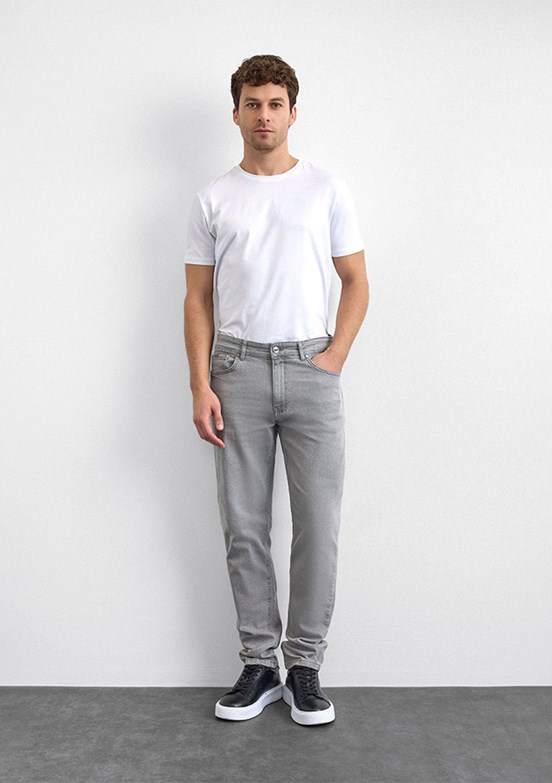BACKANDBOND Gri Erkek Normal Bel Jean Pantolon