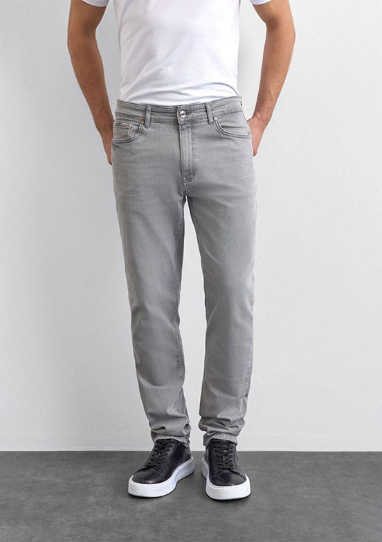 BACKANDBOND Gri Erkek Normal Bel Jean Pantolon