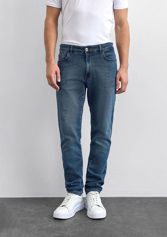 BACKANDBOND Lacivert Erkek Normal Bel Jean Pantolon