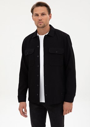 PİERRE CARDİN Siyah Erkek Uzun Kol Gömlek