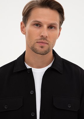 PİERRE CARDİN Siyah Erkek Uzun Kol Gömlek