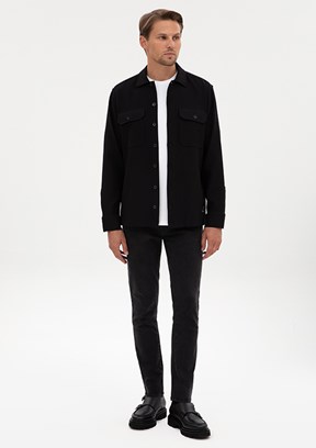 PİERRE CARDİN Siyah Erkek Uzun Kol Gömlek