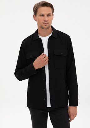 PİERRE CARDİN Siyah Erkek Uzun Kol Gömlek