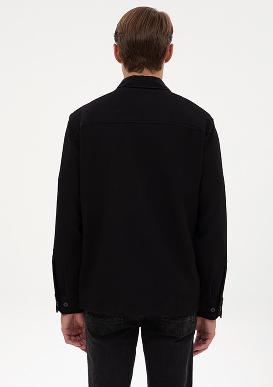 PİERRE CARDİN Siyah Erkek Uzun Kol Gömlek