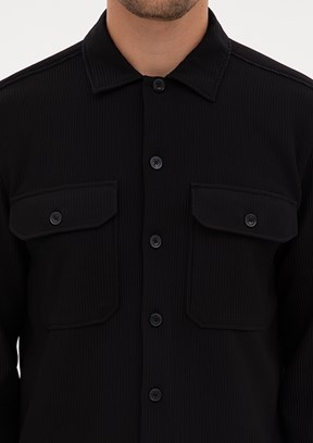 PİERRE CARDİN Siyah Erkek Uzun Kol Gömlek
