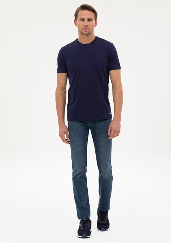 PİERRE CARDİN Erkek Lacivert Basic T-Shirt