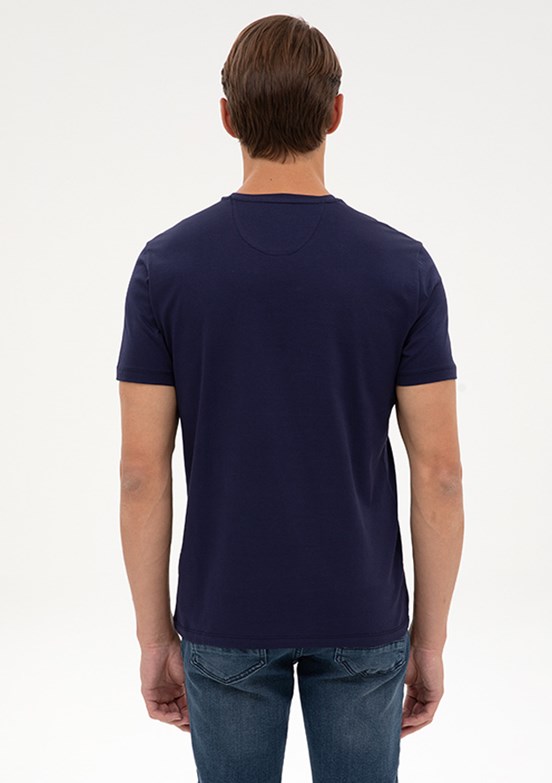PİERRE CARDİN Erkek Lacivert Basic T-Shirt