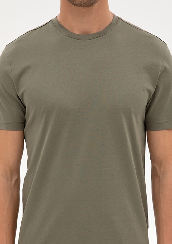 PİERRE CARDİN Erkek Yeşil Basic T-Shirt