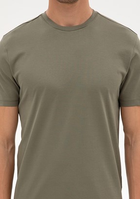 PİERRE CARDİN Erkek Yeşil Basic T-Shirt
