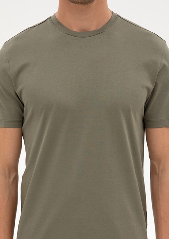 PİERRE CARDİN Erkek Yeşil Basic T-Shirt