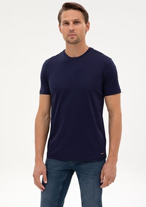 PİERRE CARDİN Erkek Lacivert Basic T-Shirt