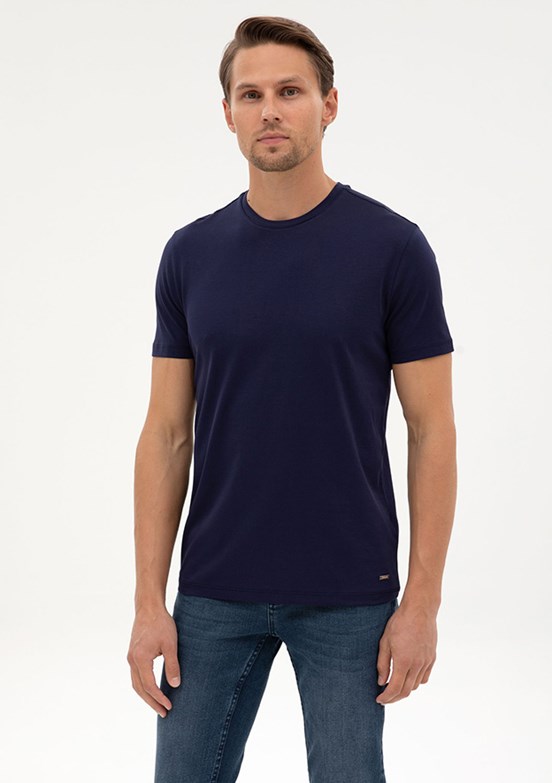 PİERRE CARDİN Erkek Lacivert Basic T-Shirt