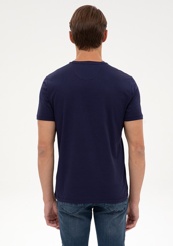 PİERRE CARDİN Erkek Lacivert Basic T-Shirt