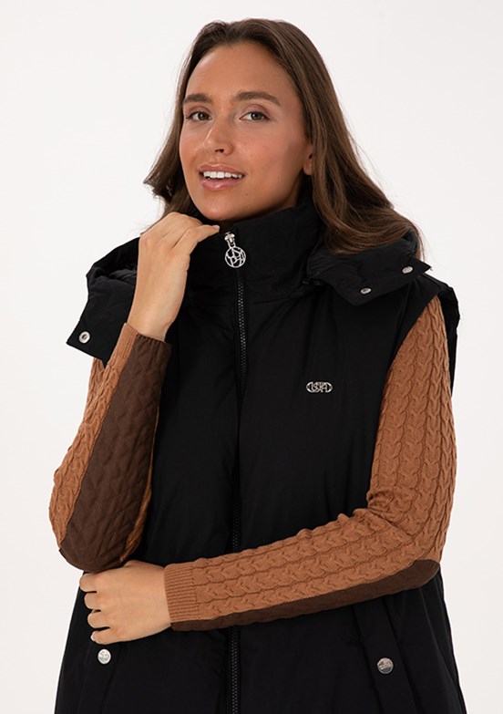 US POLO ASSN Siyah Kadın Regular Yelek