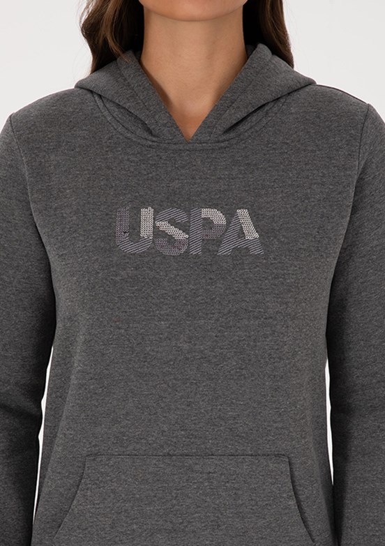 US POLO ASSN Antrasit Kadın Basic Sweatshirt