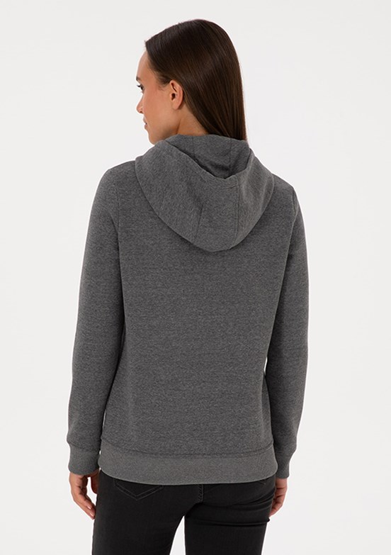 US POLO ASSN Antrasit Kadın Basic Sweatshirt